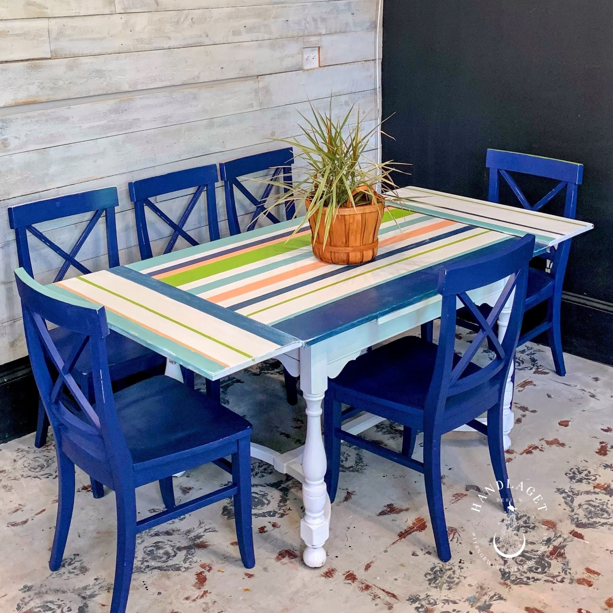 Striped best sale dining bench